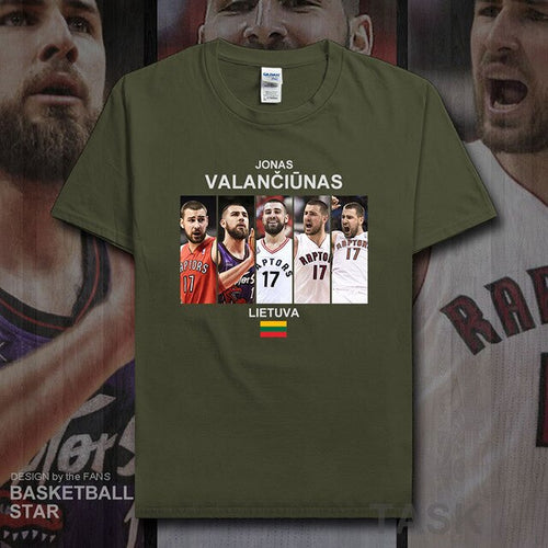 Load image into Gallery viewer, Jonas t shirt men jerseys Valanciunas Lithuania basketballer star tshirt cotton fitness clothing fitness t-shirts fans tees 20
