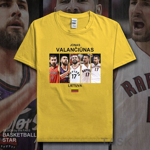 Load image into Gallery viewer, Jonas t shirt men jerseys Valanciunas Lithuania basketballer star tshirt cotton fitness clothing fitness t-shirts fans tees 20
