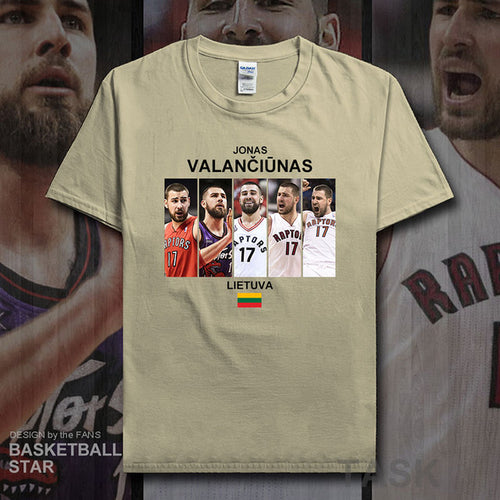 Load image into Gallery viewer, Jonas t shirt men jerseys Valanciunas Lithuania basketballer star tshirt cotton fitness clothing fitness t-shirts fans tees 20
