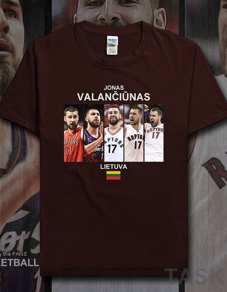 Jonas t shirt men jerseys Valanciunas Lithuania basketballer star tshirt cotton fitness clothing fitness t-shirts fans tees 20