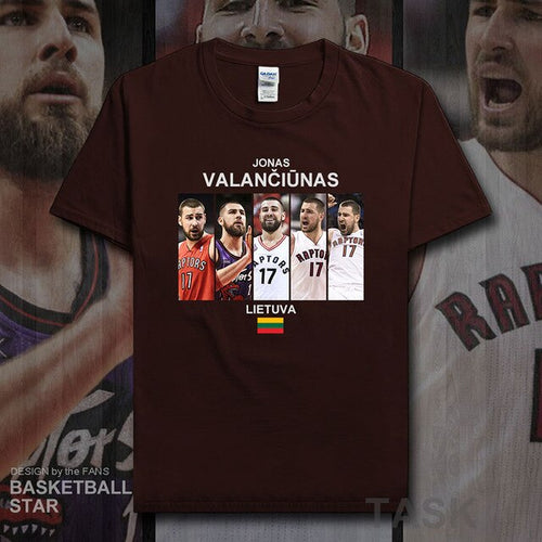 Load image into Gallery viewer, Jonas t shirt men jerseys Valanciunas Lithuania basketballer star tshirt cotton fitness clothing fitness t-shirts fans tees 20
