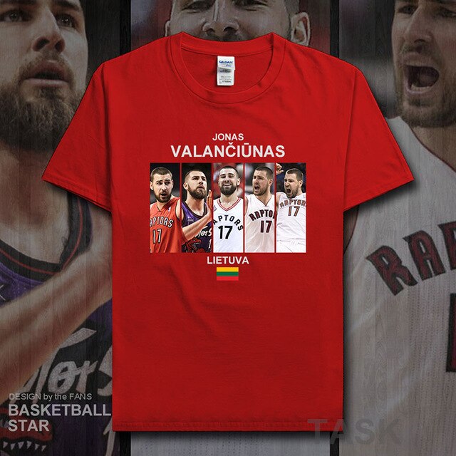 Jonas t shirt men jerseys Valanciunas Lithuania basketballer star tshirt cotton fitness clothing fitness t-shirts fans tees 20