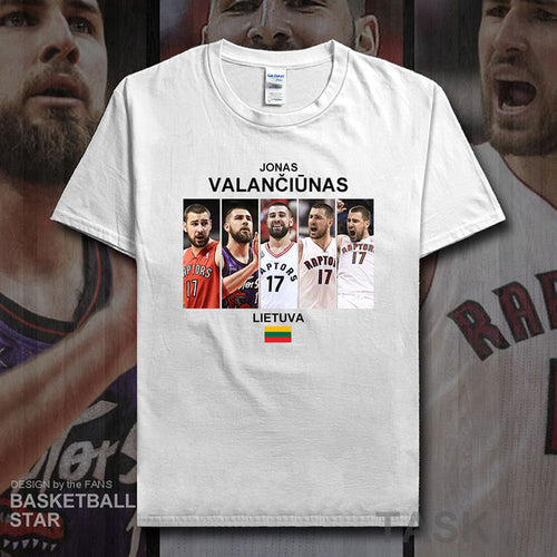 Load image into Gallery viewer, Jonas t shirt men jerseys Valanciunas Lithuania basketballer star tshirt cotton fitness clothing fitness t-shirts fans tees 20
