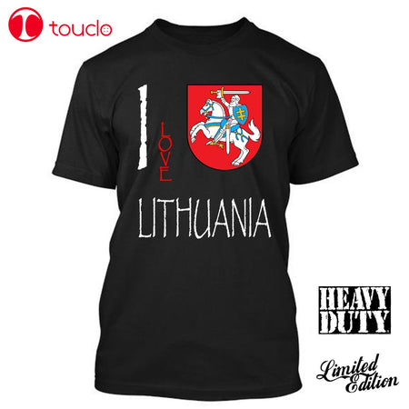 Tees Short Sleeve O-Neck Lithuania I Love Culture Flag T Shirt Tees Men Hoodies