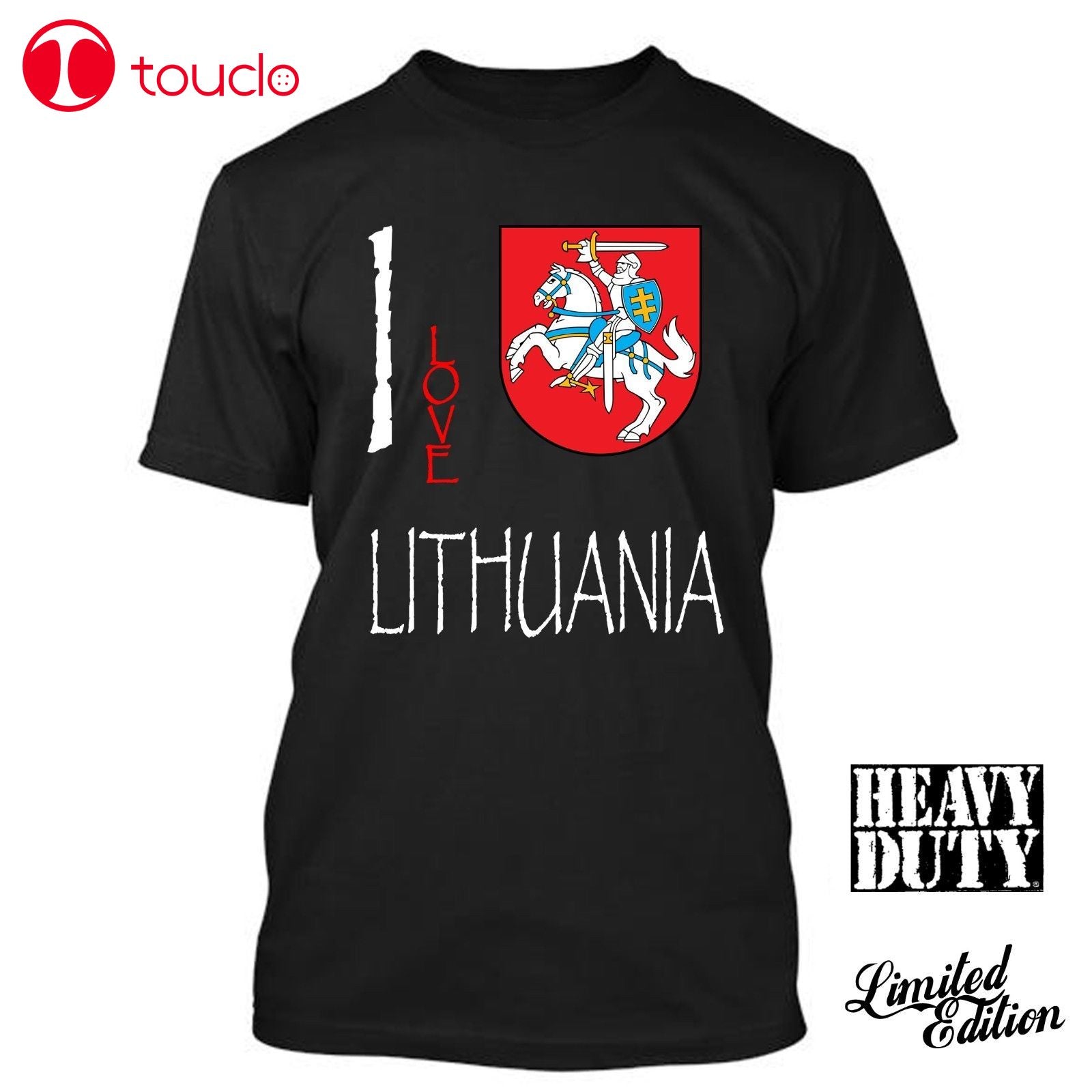 Tees Short Sleeve O-Neck Lithuania I Love Culture Flag T Shirt Tees Men Hoodies