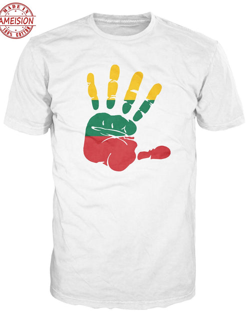 Load image into Gallery viewer, 2019 Hot sale Free shipping 100% cotton Lithuania Flag Palm National Lietuva Fan T-shirt
