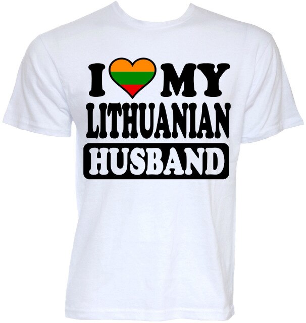 MENS FUNNY COOL NOVELTY LITHUANIAN HUSBAND LITHUANIA FLAG JOKE GIFTS T-SHIRTS Short Sleeve T Shirt Cotton T Shirts Top Tee