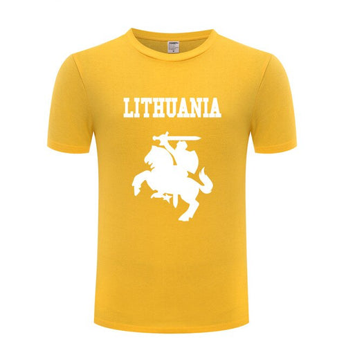 Load image into Gallery viewer, Lithuania Coat of Arms Creative Men's T-Shirt T Shirt Men 2018 New Short Sleeve O Neck Cotton Casual Top Tee
