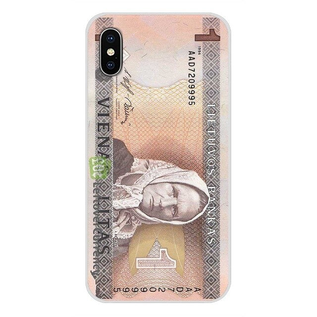 For Xiaomi Mi6 A1 5X 6X Redmi Note 5 5A 4X 4A 4 3 Plus Pro pocophone F1 Transparent Soft Skin Case Lithuania Litas Money LTL Art