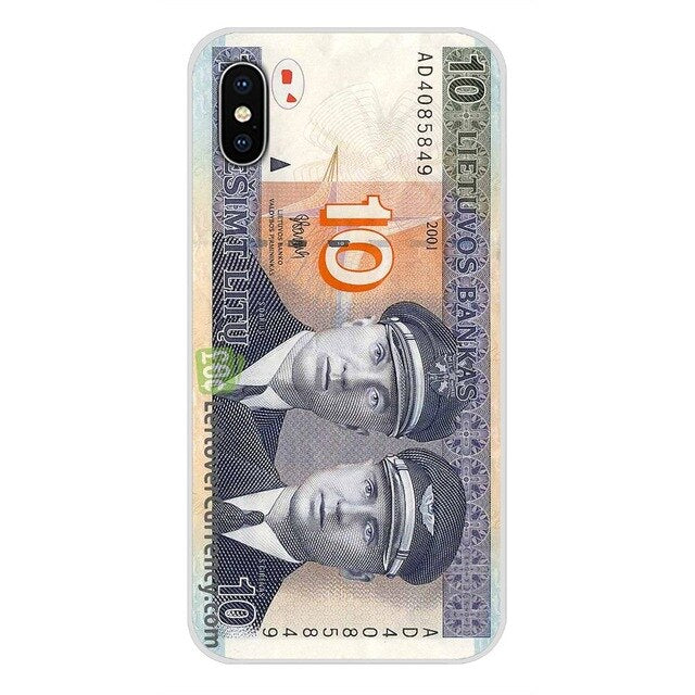 For Xiaomi Mi6 A1 5X 6X Redmi Note 5 5A 4X 4A 4 3 Plus Pro pocophone F1 Transparent Soft Skin Case Lithuania Litas Money LTL Art