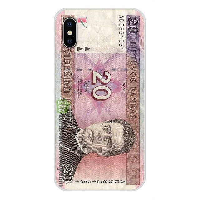 For Xiaomi Mi6 A1 5X 6X Redmi Note 5 5A 4X 4A 4 3 Plus Pro pocophone F1 Transparent Soft Skin Case Lithuania Litas Money LTL Art