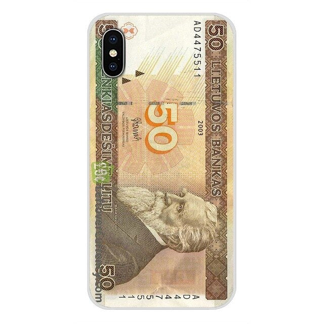 For Xiaomi Mi6 A1 5X 6X Redmi Note 5 5A 4X 4A 4 3 Plus Pro pocophone F1 Transparent Soft Skin Case Lithuania Litas Money LTL Art