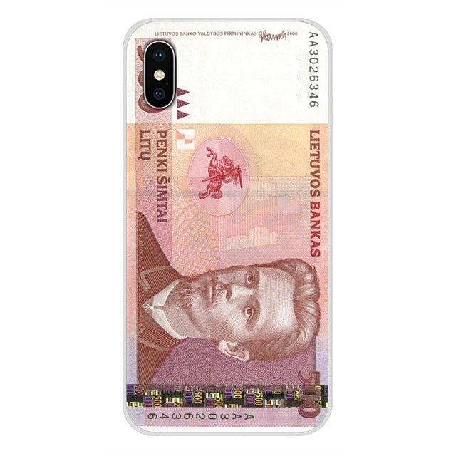 For Xiaomi Mi6 A1 5X 6X Redmi Note 5 5A 4X 4A 4 3 Plus Pro pocophone F1 Transparent Soft Skin Case Lithuania Litas Money LTL Art