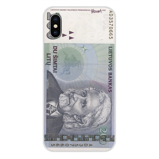 For Xiaomi Mi6 A1 5X 6X Redmi Note 5 5A 4X 4A 4 3 Plus Pro pocophone F1 Transparent Soft Skin Case Lithuania Litas Money LTL Art