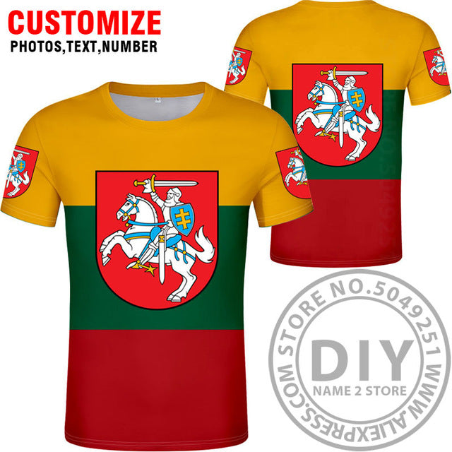 LITHUANIA t shirt diy free custom country name number ltu t-shirt nation flag lt lietuva lietuvos lithuanian print photo clothes