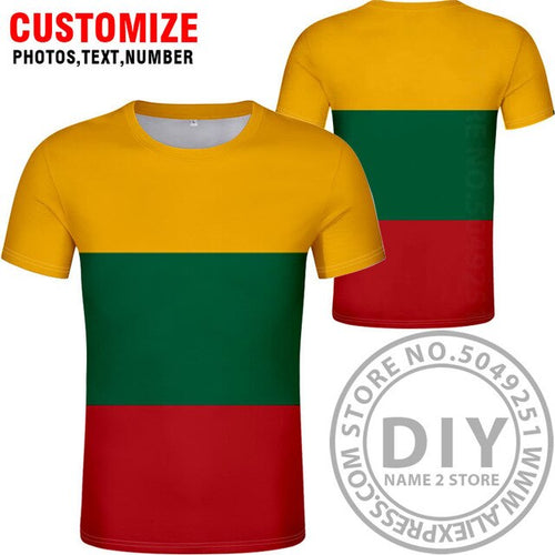 Load image into Gallery viewer, LITHUANIA t shirt diy free custom country name number ltu t-shirt nation flag lt lietuva lietuvos lithuanian print photo clothes
