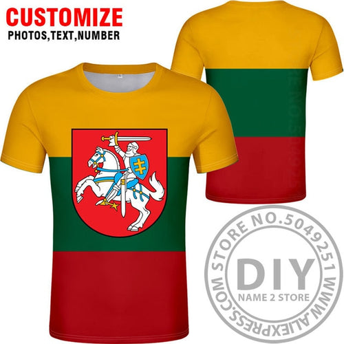 Load image into Gallery viewer, LITHUANIA t shirt diy free custom country name number ltu t-shirt nation flag lt lietuva lietuvos lithuanian print photo clothes
