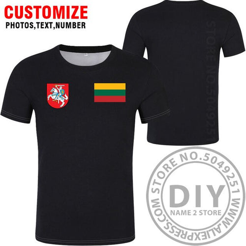Load image into Gallery viewer, LITHUANIA t shirt diy free custom country name number ltu t-shirt nation flag lt lietuva lietuvos lithuanian print photo clothes
