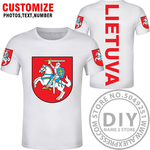 Load image into Gallery viewer, LITHUANIA t shirt diy free custom country name number ltu t-shirt nation flag lt lietuva lietuvos lithuanian print photo clothes
