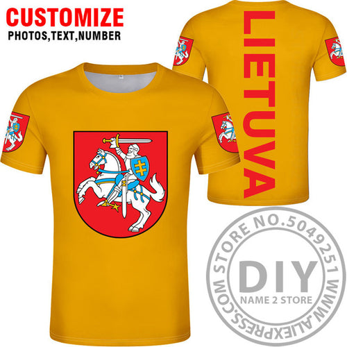 Load image into Gallery viewer, LITHUANIA t shirt diy free custom country name number ltu t-shirt nation flag lt lietuva lietuvos lithuanian print photo clothes
