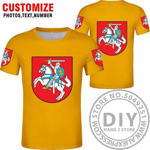 Load image into Gallery viewer, LITHUANIA t shirt diy free custom country name number ltu t-shirt nation flag lt lietuva lietuvos lithuanian print photo clothes
