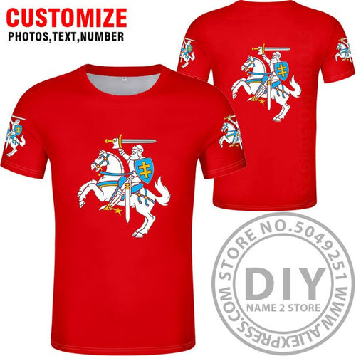 Load image into Gallery viewer, LITHUANIA t shirt diy free custom country name number ltu t-shirt nation flag lt lietuva lietuvos lithuanian print photo clothes
