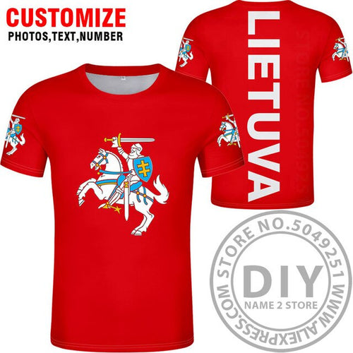 Load image into Gallery viewer, LITHUANIA t shirt diy free custom country name number ltu t-shirt nation flag lt lietuva lietuvos lithuanian print photo clothes
