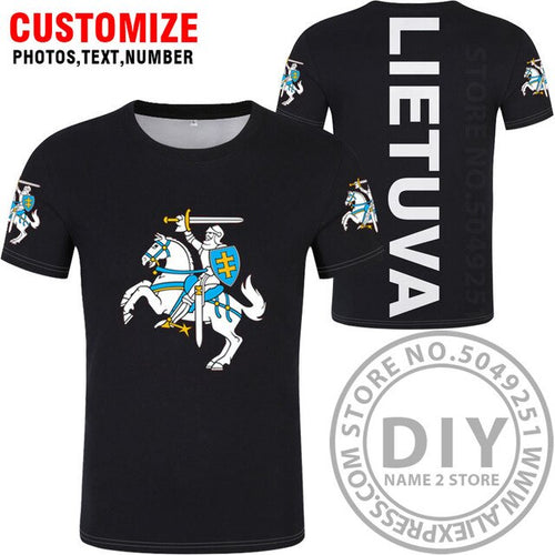 Load image into Gallery viewer, LITHUANIA t shirt diy free custom country name number ltu t-shirt nation flag lt lietuva lietuvos lithuanian print photo clothes
