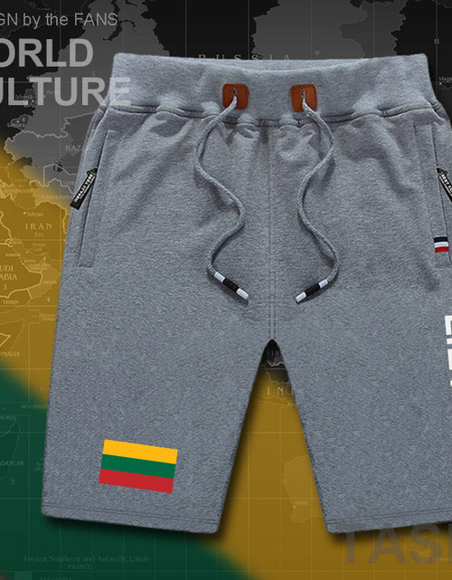 Load image into Gallery viewer, Lithuania Lithuanian mens shorts beach man men's board shorts flag workout zipper pocket sweat bodybuilding LTU Lietuva Lietuvos
