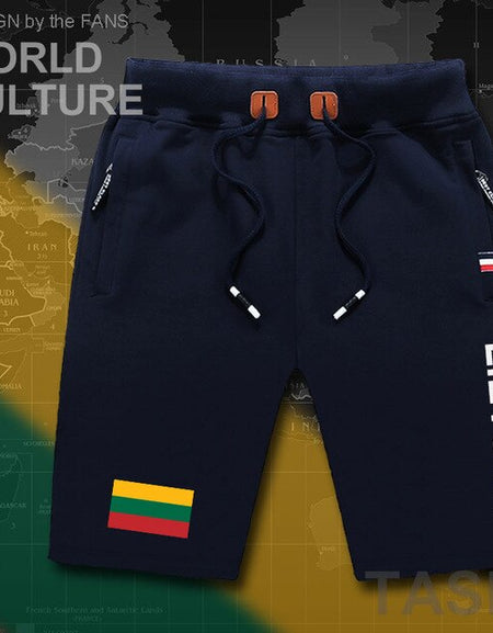 Lithuania Lithuanian mens shorts beach man men's board shorts flag workout zipper pocket sweat bodybuilding LTU Lietuva Lietuvos