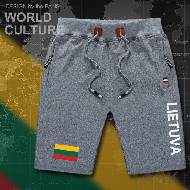 Lithuania Lithuanian mens shorts beach man men's board shorts flag workout zipper pocket sweat bodybuilding LTU Lietuva Lietuvos