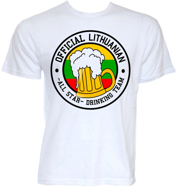 MENS FUNNY COOL NOVELTY LITHUANIAN BEER TEAM LITHUANIA FLAG JOKE T-SHIRTS GIFTS T Shirt Men Tees Brand Clothing Funny