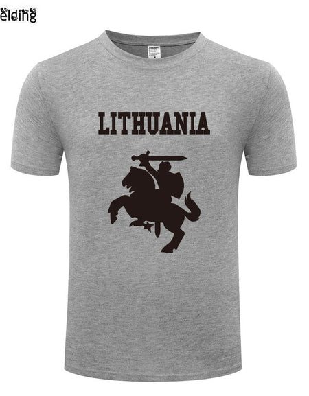 Lithuania Coat of Arms Printed Men T Shirt Novelty T Shirts Men Cotton Short Sleeve O-Neck Tshirt Streetwear Top Tee Man T-Shirt