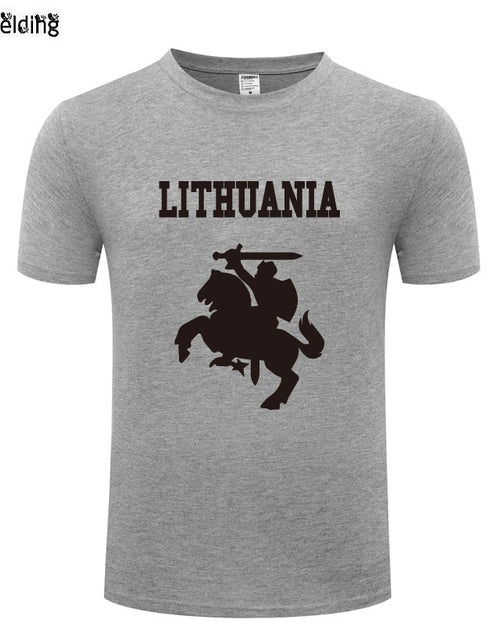 Load image into Gallery viewer, Lithuania Coat of Arms Printed Men T Shirt Novelty T Shirts Men Cotton Short Sleeve O-Neck Tshirt Streetwear Top Tee Man T-Shirt
