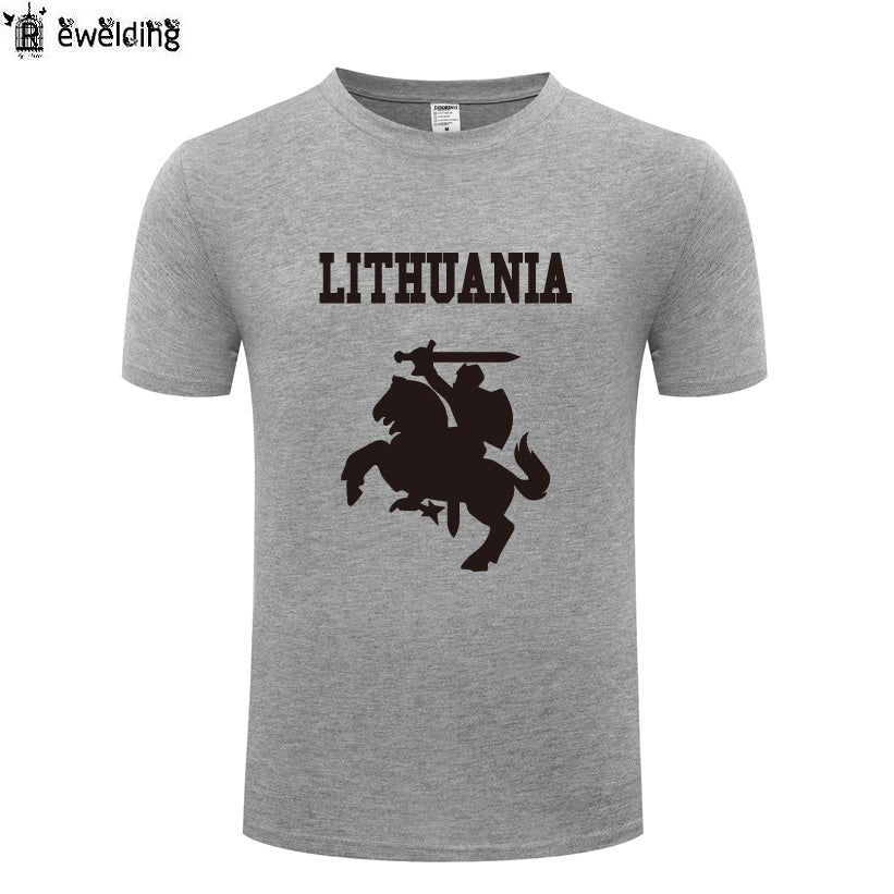 Lithuania Coat of Arms Printed Men T Shirt Novelty T Shirts Men Cotton Short Sleeve O-Neck Tshirt Streetwear Top Tee Man T-Shirt