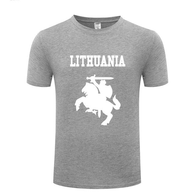 Lithuania Coat of Arms Printed Men T Shirt Novelty T Shirts Men Cotton Short Sleeve O-Neck Tshirt Streetwear Top Tee Man T-Shirt