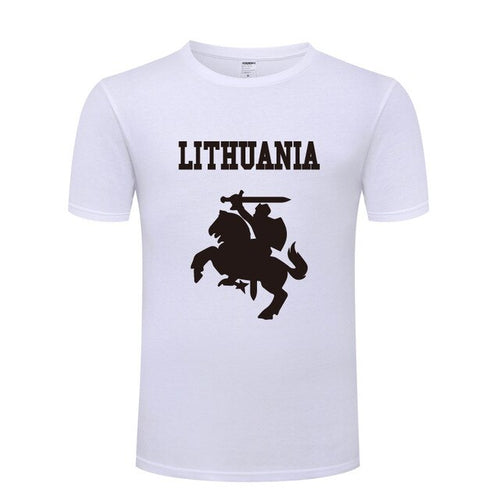 Load image into Gallery viewer, Lithuania Coat of Arms Printed Men T Shirt Novelty T Shirts Men Cotton Short Sleeve O-Neck Tshirt Streetwear Top Tee Man T-Shirt
