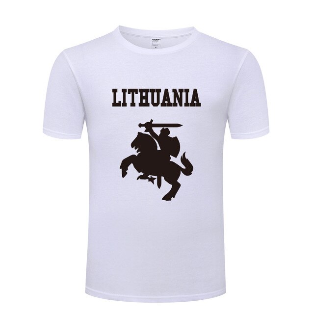 Lithuania Coat of Arms Printed Men T Shirt Novelty T Shirts Men Cotton Short Sleeve O-Neck Tshirt Streetwear Top Tee Man T-Shirt