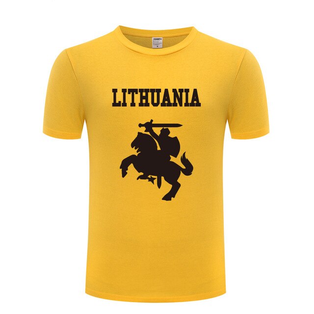 Lithuania Coat of Arms Printed Men T Shirt Novelty T Shirts Men Cotton Short Sleeve O-Neck Tshirt Streetwear Top Tee Man T-Shirt