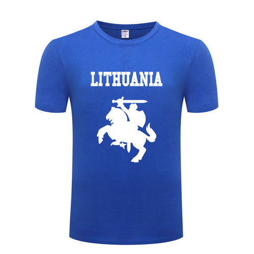 Load image into Gallery viewer, Lithuania Coat of Arms Printed Men T Shirt Novelty T Shirts Men Cotton Short Sleeve O-Neck Tshirt Streetwear Top Tee Man T-Shirt
