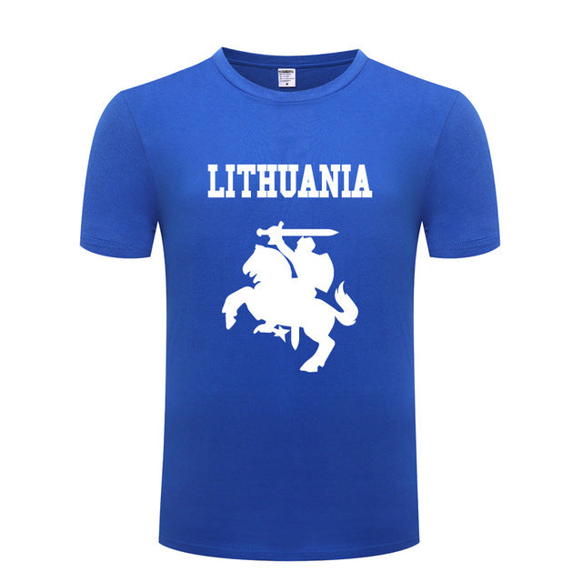 Lithuania Coat of Arms Printed Men T Shirt Novelty T Shirts Men Cotton Short Sleeve O-Neck Tshirt Streetwear Top Tee Man T-Shirt