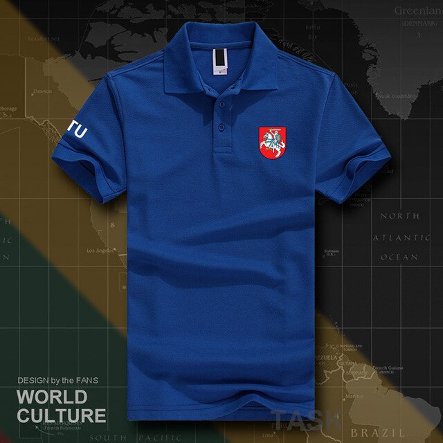Republic of Lithuania LTU polo shirts men short sleeve white brands printed for country 2018 cotton nation emblem new fashion