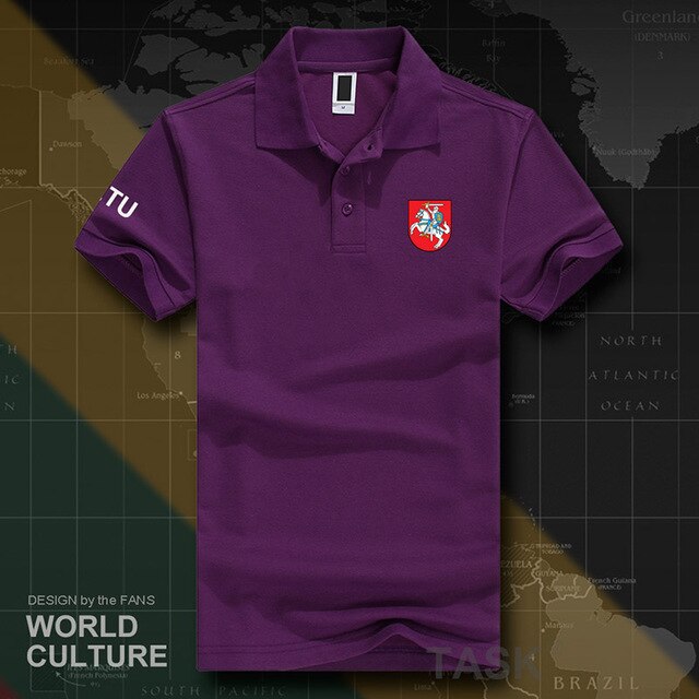 Republic of Lithuania LTU polo shirts men short sleeve white brands printed for country 2018 cotton nation emblem new fashion