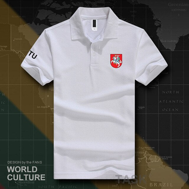 Republic of Lithuania LTU polo shirts men short sleeve white brands printed for country 2018 cotton nation emblem new fashion