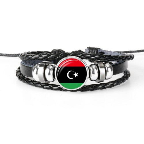 Load image into Gallery viewer, 2019 New Fashion Handmade Lithuania Russia Flag Bangle Bracelet for Men and Women Glass Cabochon Leather Bracelet Jewelry Gift
