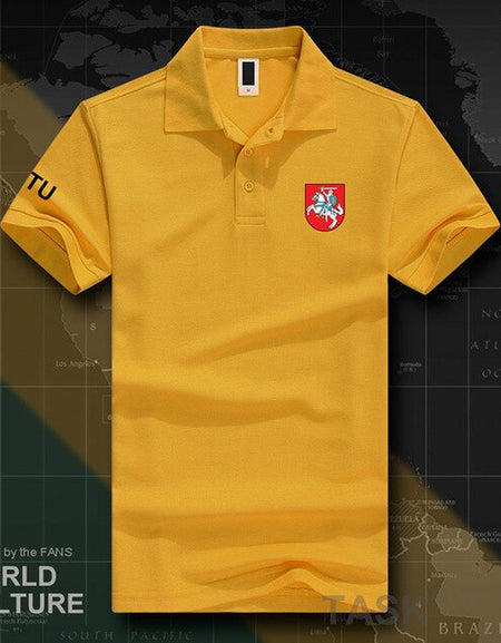 Lithuania Lithuanian LTU Lietuva Lietuvos polo shirts men short sleeve white brands printed for country cotton nation clothes 20